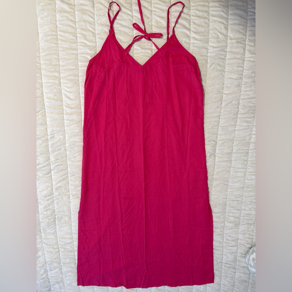 Old Navy Fuchsia Maxi Dress with Spaghetti Straps